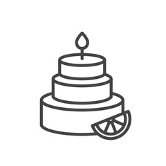 Simple birthday cake minimal icon in trendy outline isolated on white background