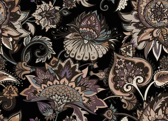 Fotobehang Paisley Paisley. Naadloos textiel bloemenpatroon met oosters paisley ornament.