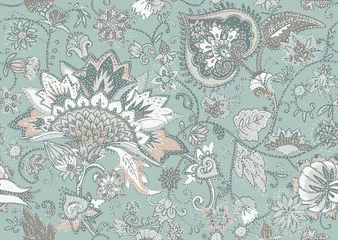 Foto op Plexiglas Paisley Paisley. Naadloos textiel bloemenpatroon met oosters paisley ornament.