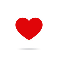 Red heart shape icon. Vector icon of red heart on isolated background. vector illustration