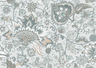 Wall murals Paisley Paisley. Seamless Textile floral pattern with oriental paisley ornament.