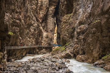 Glacier gorge with the river Weisse Lutschine in Grindelwald