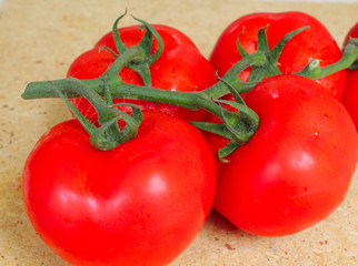 tomatoes on wooden background