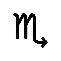 Zodiac sign, astrological symbol, icon. Scorpio.