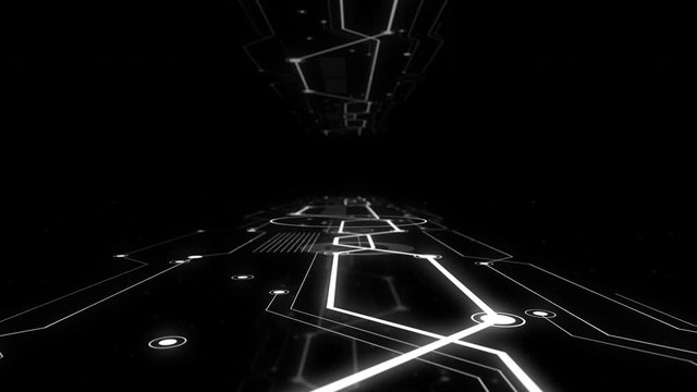 Motherboard digital chip in darkness.