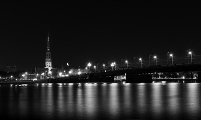 Riga b&w cityscape