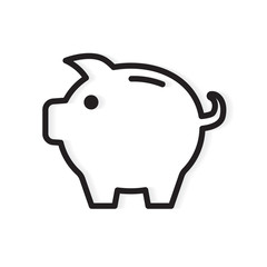 black piggy bank icon- vector illustration
