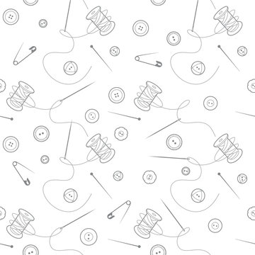 Endless sewing texture. Isolated on white background.