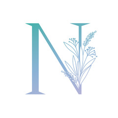 letter of the alphabet with leaves