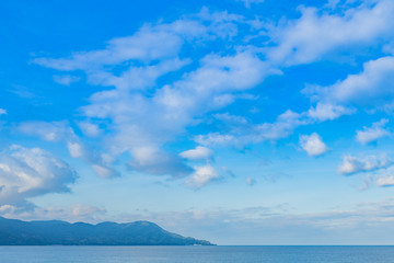 Fototapeta na wymiar 静岡県沼津市千本浜海岸の海と夏の青空