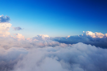 Beautiful sunrise cloudy sky from aerial view