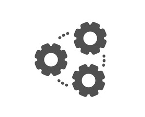 Teamwork cogwheel sign. Gears icon. Working process symbol. Classic flat style. Simple gears icon. Vector