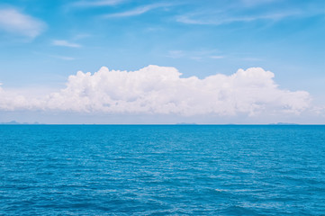 Beautiful blue seascape with clouds