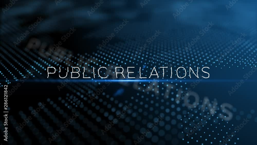 Poster public relation modern intro text 3d animation with lens flare and depth of field focus blur
