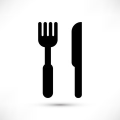Kitchen simple icon Fork and knife