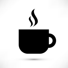 Coffe or tea cup simple black icon