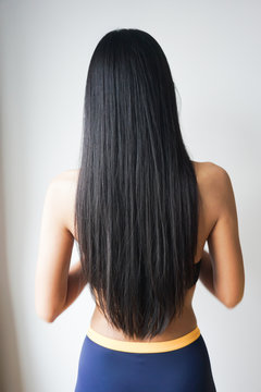 Young woman Asian with beautiful long straight black hair. Stock Photo |  Adobe Stock