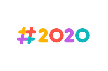 Happy new year 2020 greeting card design