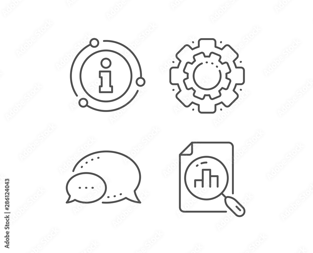 Poster analytics graph line icon. chat bubble, info sign elements. column chart sign. growth diagram symbol