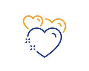 Love emotion sign. Heart line icon. Valentine day symbol. Colorful outline concept. Blue and orange thin line heart icon. Vector