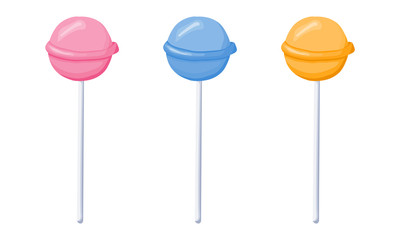 Lollipops set isolated vector illustration