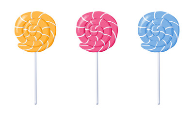 Lollipops isolated candies vector illustration