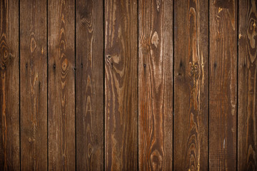 Old wood texture. Abstract pattern. Wooden grain background. Weathered timber. Brown wooden fence in vintage style.