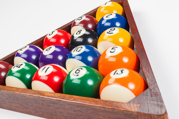 Close Up of Pool Balls in a Triangle