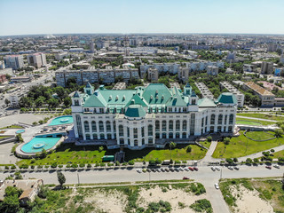 Obraz premium Astrakhan State Opera and Ballet Theater. View from above. Russia.