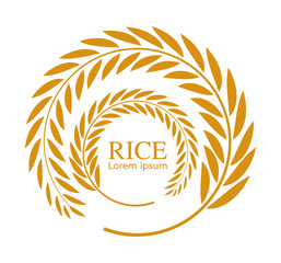 grain organic natural product ,Rice gold , vector design