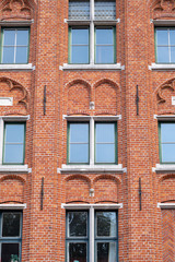 Building made up of bricks dating from the medieval times in Bruges, Belgium