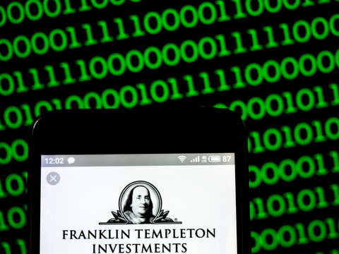  Kiev, Ukraine, March 27, 2019, illustrative editorial. Photo illustration a Franklin Templeton Investments logo seen displayed on a smart phone.