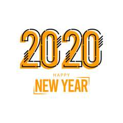 Happy New Year 2020 Logo Vector Template Design Illustration