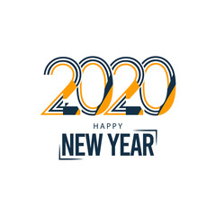 Happy New Year 2020 Logo Vector Template Design Illustration