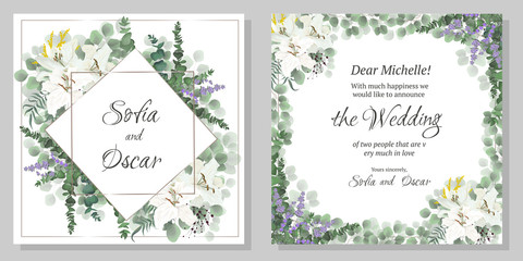 set of floral cards