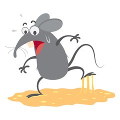 rat trapped in sticky glue traps,vector