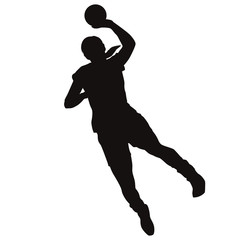 Woman Handball Player Silhouette