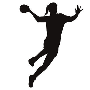 Woman Handball Player Silhouette – Stock-Vektorgrafik | Adobe Stock