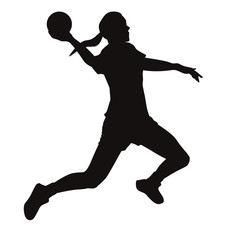 Woman Handball Player Silhouette