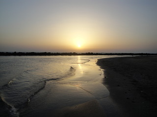 Fototapeta na wymiar Sunset in the beach. Haifa, Israel.