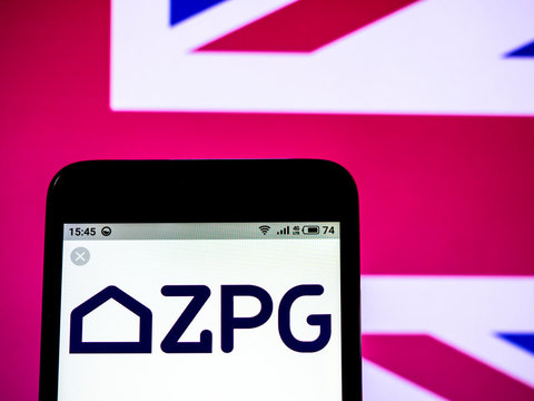 Kiev, Ukraine, March 12, 2019, illustrative editorial. Zoopla Property Group (ZPL) plc company logo seen displayed on smart phone.