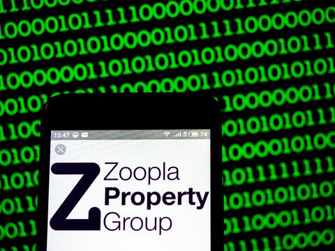  Kiev, Ukraine, March 12, 2019, illustrative editorial. Zoopla Property Group (ZPL) plc company logo seen displayed on smart phone.