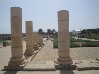 Fototapeta na wymiar Ruins from the ancient city of Caesarea, in Israel.