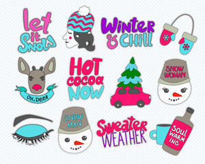 Cute winter stickers