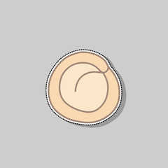 Dumpling traditional Russian cuisine in cartoon style dish sticker