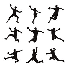 Man Handball Player Silhouettes