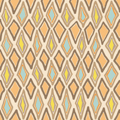 Abstract, seamless, geometric background in festive style, hand-drawn. The template can be used for Wallpaper, postcards, envelopes, cover fills, web page background, surface textures.