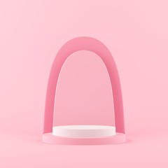 3d rendering geometry shapes mock up scene minimal concept, pastel color podium and background for product or perfume