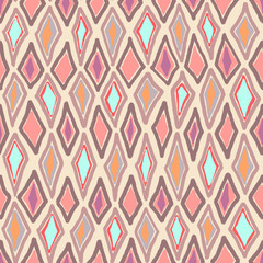 Abstract, seamless, geometric background in festive style, hand-drawn. The template can be used for Wallpaper, postcards, envelopes, cover fills, web page background, surface textures.