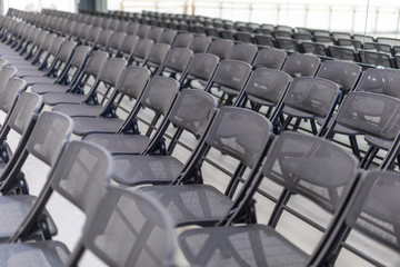 close up of rows of seats